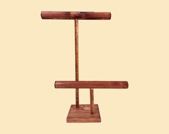 2-Tier Bracelet Display / Necklace Stand / Double T-Bar / Bracelet Organizer / Necklace Organizer / Jewelry Holder / 10 Color Options