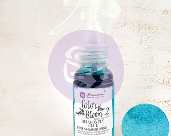 Prima - Color Bloom 2 Pixie Dust Shimmer Mist - Dragonfly Blue 2oz bottle. Mica Shimmer