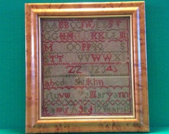Vintage Needlepoint Scottish Sampler c.1840