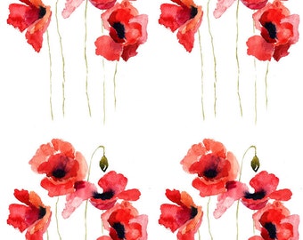Tale of the Red Poppy - Ceramic Waterslide Decal - Enamel Decal - Fusible Decal - 41511