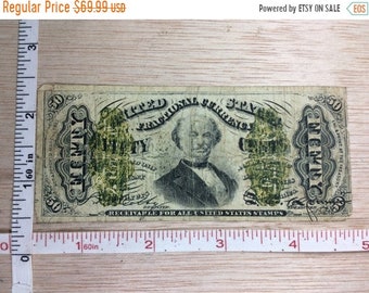 10%OFF3DAYSALE 1800s 50 Cent Fractional Currency Money Used