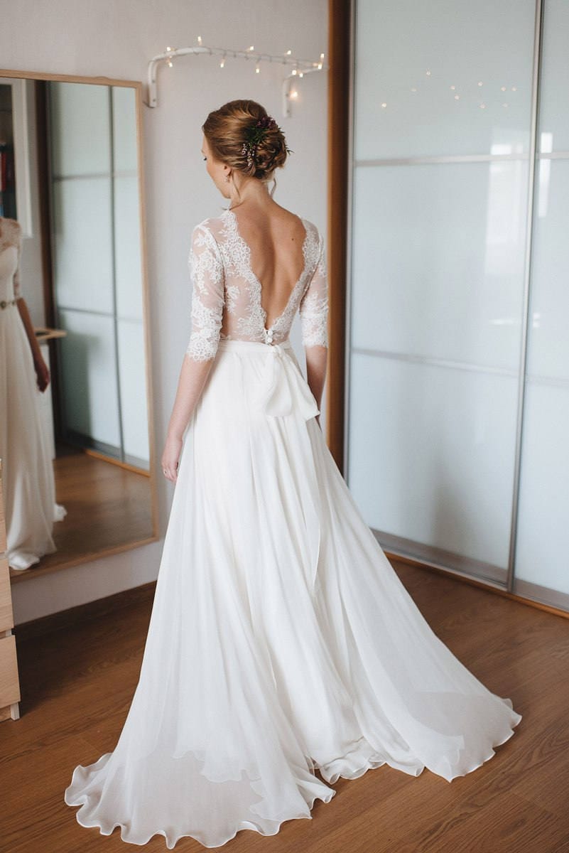 A line wedding dress A-line style simple wedding dress