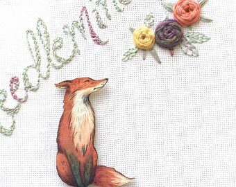 Lovely Fox Needle Minder - Fox Needleknack - Neodymium Magnet - wood Animal Needleholder Cross Stitch Tool Embroidery Accessory Needleminder