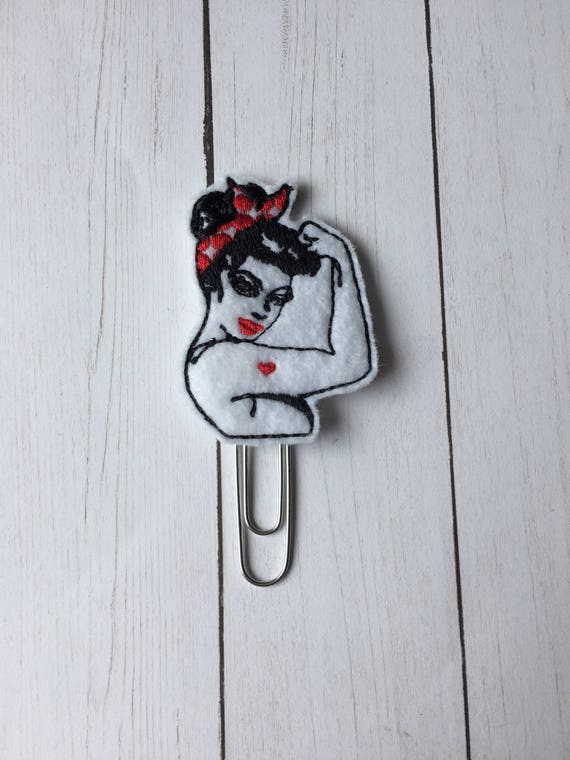 Rosie Planner Clip/Planner Clip/Bookmark. Girl Power Planner Clip. Girl Empowerment Planner Clip. Rosie The Riveter. Inspirational Plan Clip