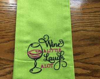 Embroidered Kitchen tea towel.