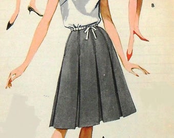 Butterick 2295 box pleated skirt, waist 23 1/2