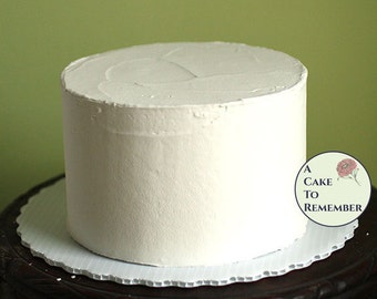 6" round fake cake with flat icing for photo shoots and home staging. Faux cake wedding cake cupcake display, food prop. Engagement prop.
