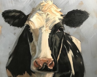 Cow Portrait Oil Painting on canvas