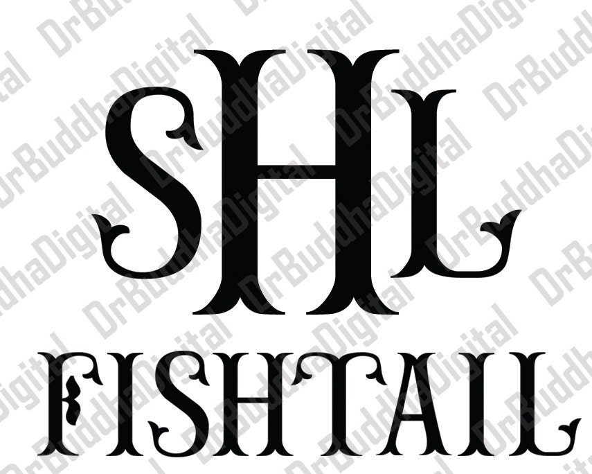 Sale Fishtail Monogram Font SVG Collection Fishtail