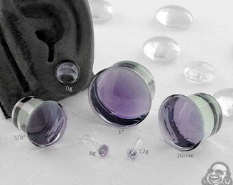 Single Flare Lavender Dome Plugs 12g, 10g, 8g, 6g, 4g, 2g, 1g, 0g, 9mm, 10mm, 7/16", 12mm, 13mm, 9/16", 5/8", 18mm, 20mm, 7/8", 1"