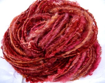 90g (41.11 Euro/100g) 3.2oz handspun yarn, wensleydale yarn, hand dyed yarn, CURLY AUTUMN TALES 2, dolls hair, 72yds, 65m, 100% wool