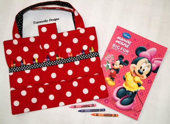 Children\'s Coloring Book and Crayon Bag - Red - Crayon Holder ... Children\'s Coloring Book and Crayon Bag - Red - Crayon Holder ...