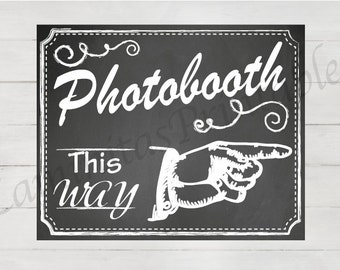 photobooth sign, photo booth sign, photobooth backdrop, photobooth insert, Photobooth this way, wedding photobooth, chalkboard wedding sign