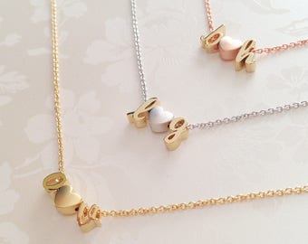 Initial Heart Necklace Wife Gift Gift For Wife Choker Necklace Wife Christmas Gift - DCIN