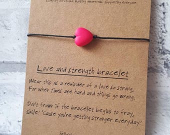 Mental health awareness, strength bracelet, depression gift, mental health support, positivity gift, Friendship gift, stocking filler, heart