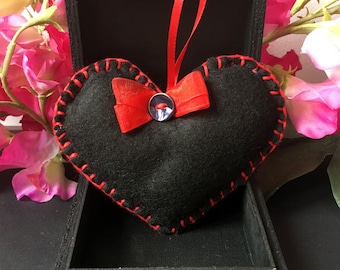 Hand stitched felt Lavender heart