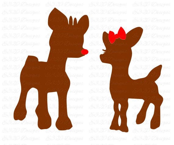 Download Rudolph Red Nosed Reindeer and Girlfriend Clarice SVG or DXF