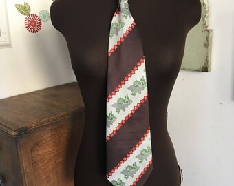Vintage Polyester Tie, Wide Floral Tie, 1970's Style Necktie Vintage Menswear Office Attire