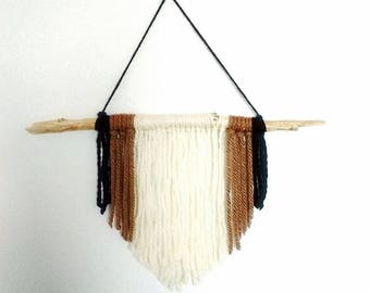 Wall hanging Driftwood Woven wool