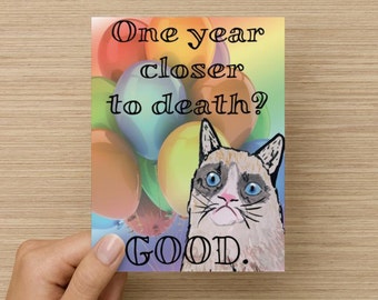 Grumpy Cat Birthday Card
