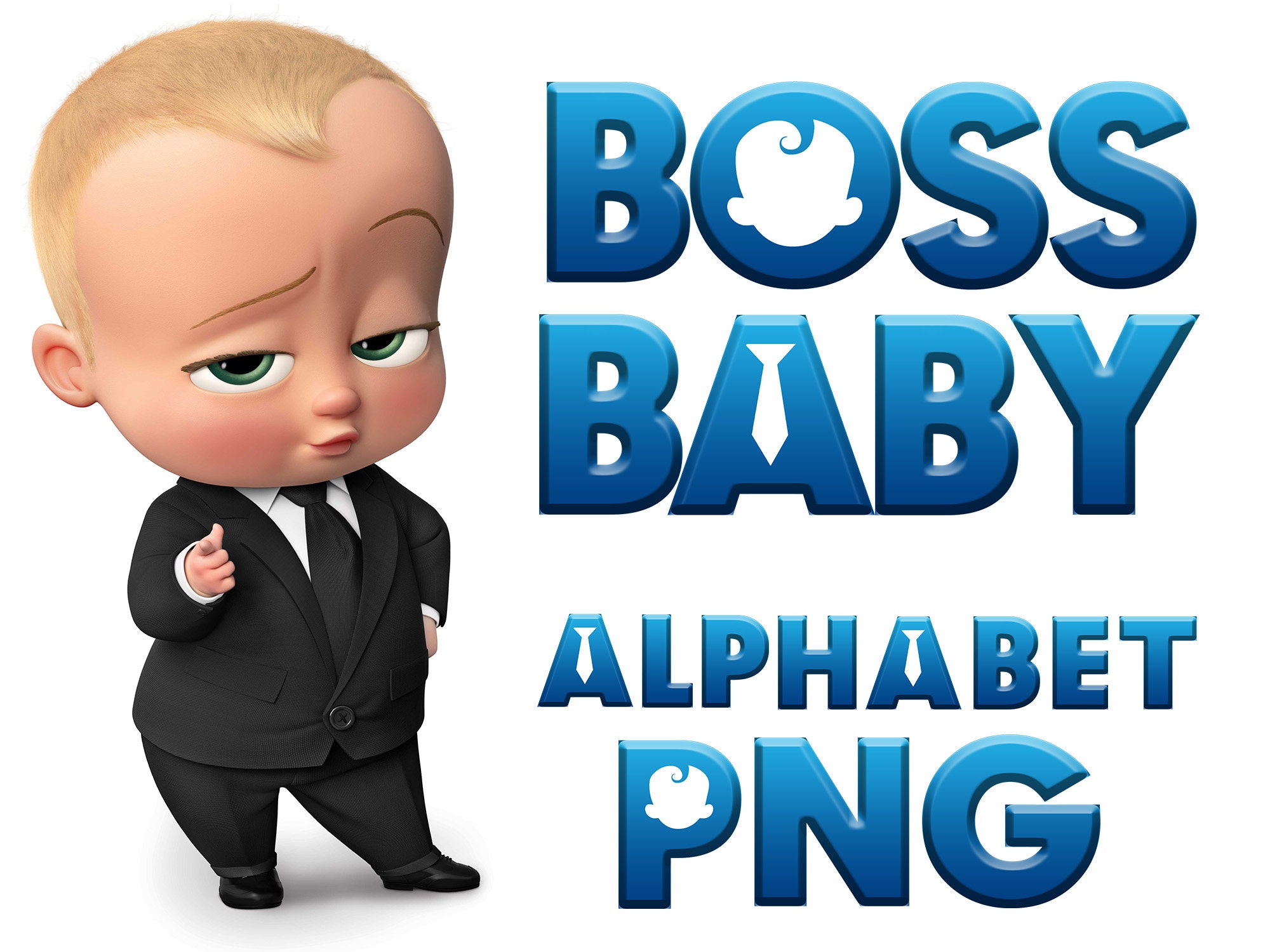 Download Boss Baby Digital Alphabet Clipart Its a boy scrapbooking