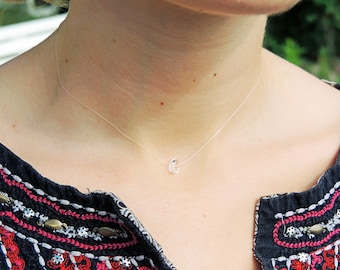 Herkimer Diamond Invisible Necklace
