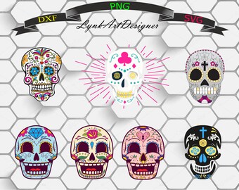 Download Princess Sugar Skull SVG layered EPS PNG & Dxf circuit