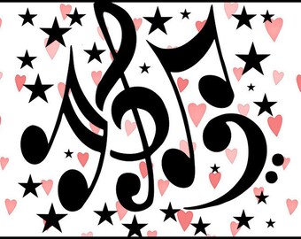 Music Notes and Stars-SVG cut file for Cricut or other cutting machines.