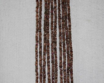 Andalusite, 3 mm, Andalusite Heishi, Faceted Heishi, Natural Stone, Brown Heishi, Semi Precious, Full Strand, AdrianasBeads