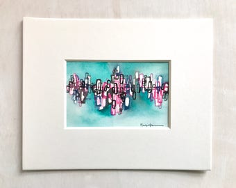 4 x 6 watercolor painting matted to an 8 x 10