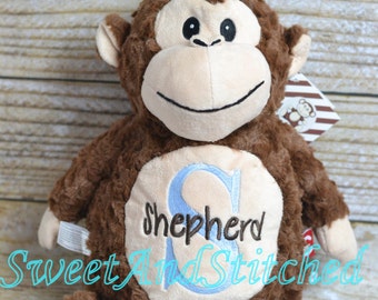 Personalized Stuffed Animal baby gift, Monogrammed stuffed animal, monogrammed baby gift, monogrammed lamb, baby elephant, baby monkey