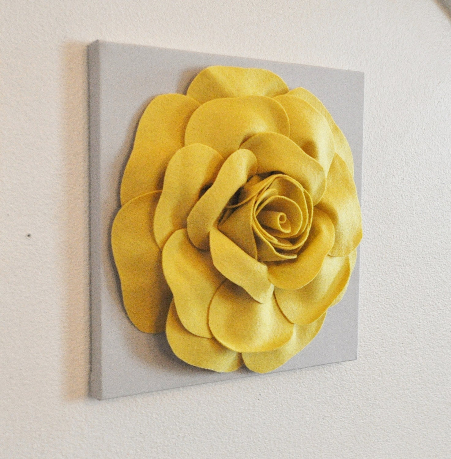 Home Decor Wall Hanging Mellow Yellow Rose On Gray 12 Zoom
