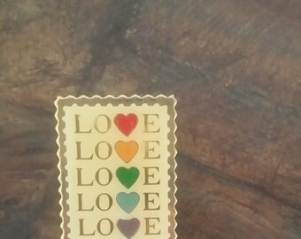 LOVE Postage Stamp Pinback