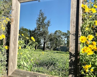 Farmhouse Mirror, Wall Mirror, Wood Mirror, Rustic Wood Mirror, Framed Mirror - 100% Reclaimed Wood (Mulitiple Sizes)