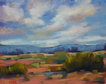 Contemporary Landscape SOUTHWEST Desert Original Pastel Painting 8x10 by Karen Margulis psa