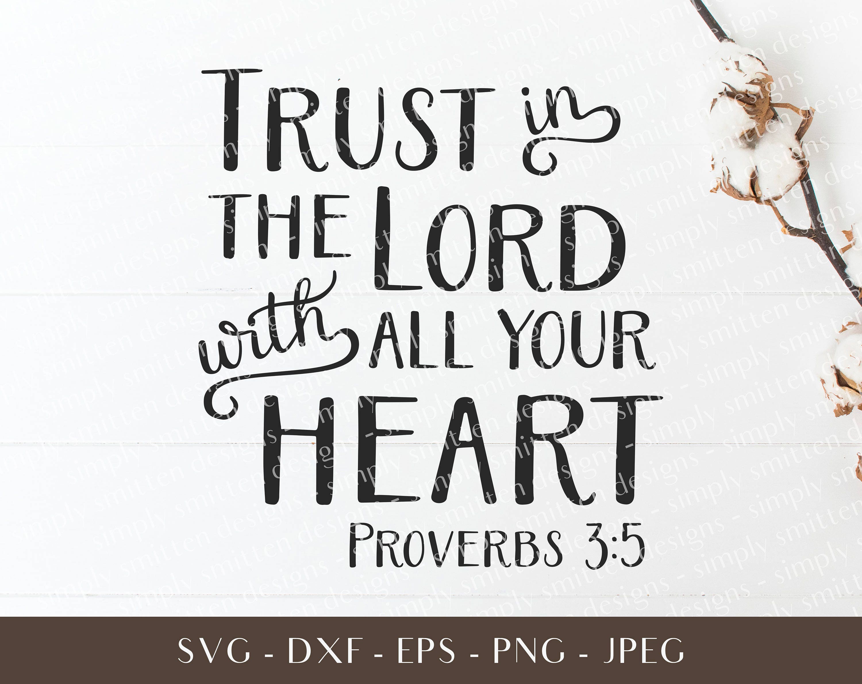 Download Bible Verse SVG File Christian SVG Trust In the Lord