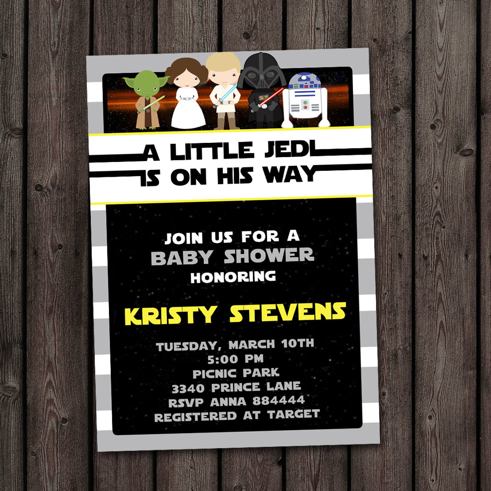 star wars baby shower invitation starwars invitation star