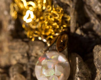 Opal Globe necklace - gold plated
