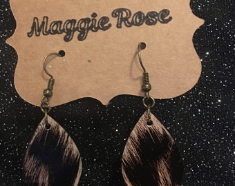 Leopard print vinyl earrings