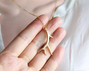 Antler Necklace, Horn Necklace, Choker Necklace, Deer Antler, Reindeer Antler, Deer Horn, Layering Necklace