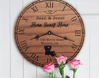 Louisiana Housewarming Gift - New Home - State Map - Living in Louisiana - Home LA - Bayou State - Home Sweet Home - Street Address