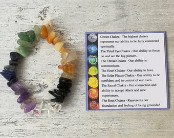 Chakra Crystal Bracelet - Gifts For Her - Chakra Stones - Birthday - Mothers Day - 7 Chakras- Spiritual - Chakra Jewellery - Chakra Set