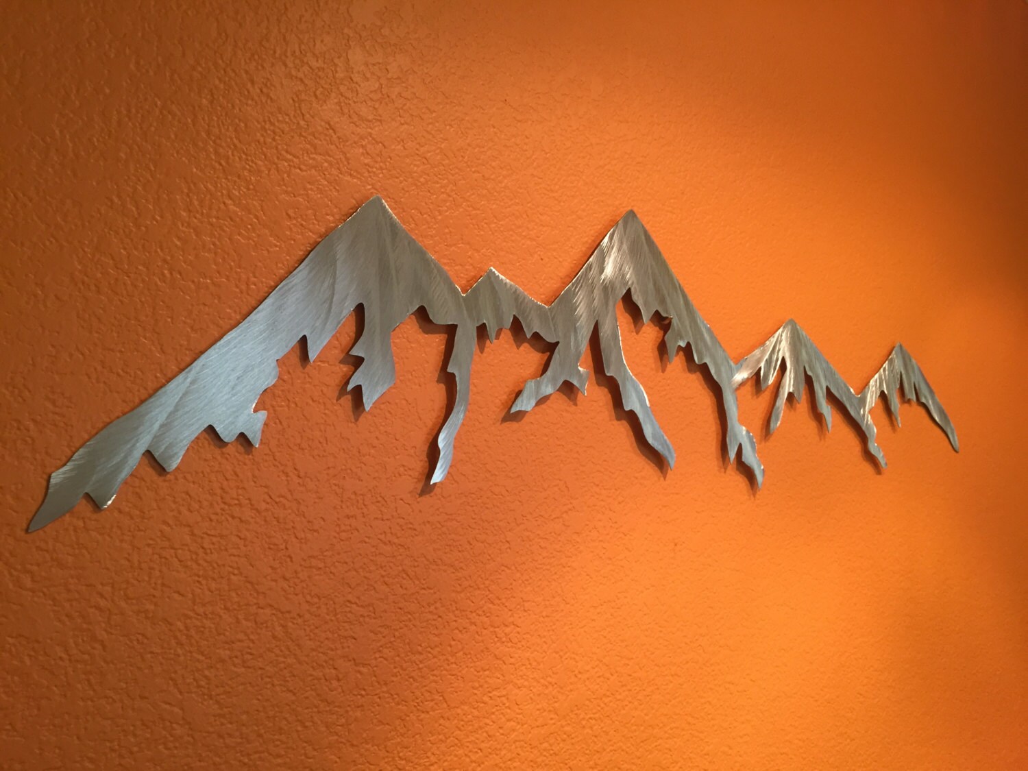 Aluminum metal wall art mountains for outside or inside