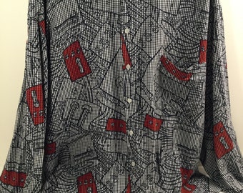 Men's Vintage Italian Bolgheri / Massimo Giacon 80's Memphis Milano Dress Shirt