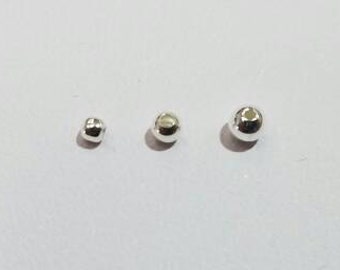 Sterling Silver Round Beads, 2mm to 3mm Round Beads, USA, Seam, Pick your quantity and size