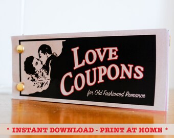 Love Coupons, DIY Coupons, 5th Anniversary Gift, Gift for Him, Valentines Day, Love Coupon Book
