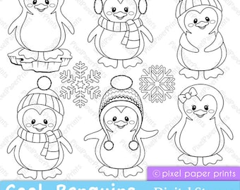 Cool Penguins - Digital Stamps