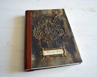 Handmade blank book writing journal guest book sketchbook notebook diary art journal with original mixed media covers