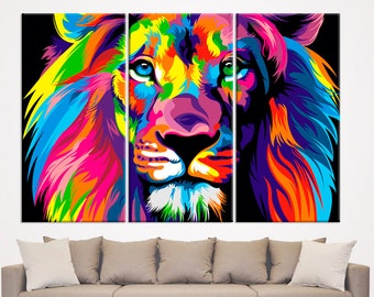 Colorful lion | Etsy