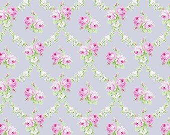Charlotte-rose trellis in gray by Tanya Whelan-ONE yard